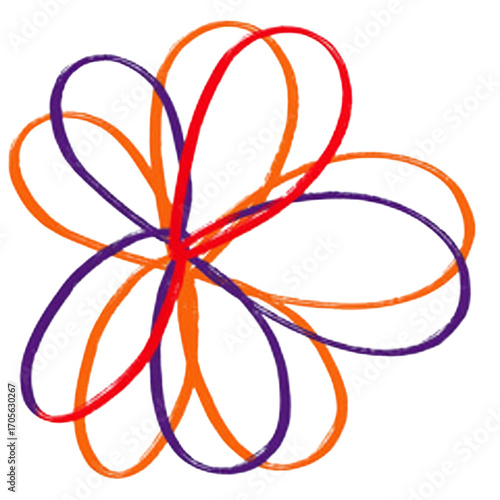 Orange ribbon bow isolated on white background