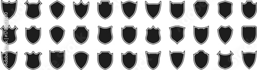 Shields set. Collection of security shield icons. Vector illustration