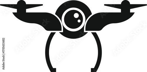 Photo and video drone icon. Drone with action camera. Drone sign, symbol. Vector