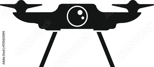 Photo and video drone icon. Drone with action camera. Drone sign, symbol. Vector