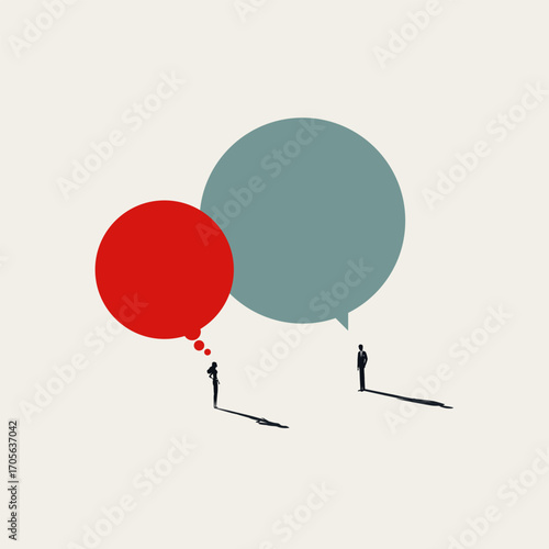 Business communication vector concept. Symbol of conversation, speech bubble, negotiation. Minimalist design eps10 illustration.