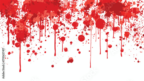 Dramatic Blood Drops and Splatters Illustration on Black Background
