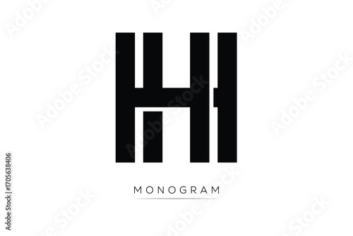 HH Creative Latter Logo. Monogram Logo Design.  Modern Minimal Initials Sing Symbol .