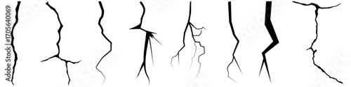Cracks icon vector set. Dry heartquake illustration sign collection. Fissure symbol. Fracture logo. rift mark.