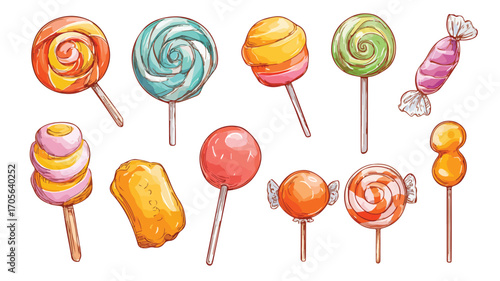 Vibrant and Fun Colorful Candy and Sweets Set for Sweet Tooth Delight