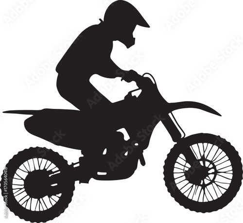 Motocross rider silhouette vector design perfect for extreme sport, dirt bike racing, stunt and adrenaline themes.