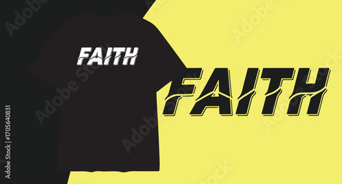 Black t shirt with faith graphic and text
