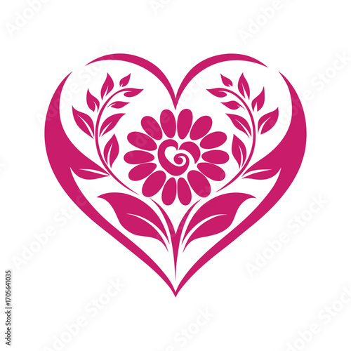 floral heart vector art