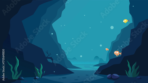 Serene underwater scene featuring a giant manta ray gracefully floating above coral reefs and bubbles