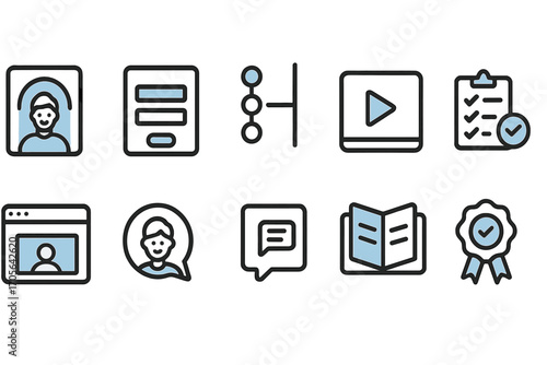 Education and learning line icon set. educational, academic, school, and study icons collection