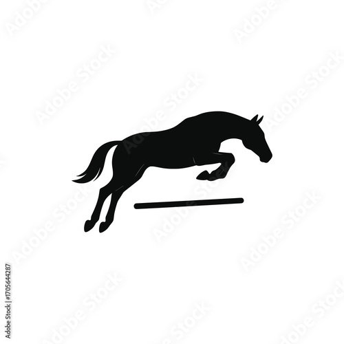 Jumping Horse Over Bar Silhouette