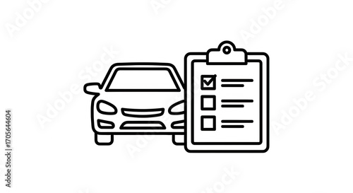 Car inspection checklist icon isolated on transparent background