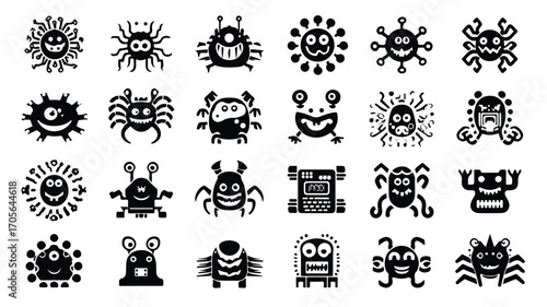 Funny Space Invaders Stencils: Unique Creature Graffiti Artwork