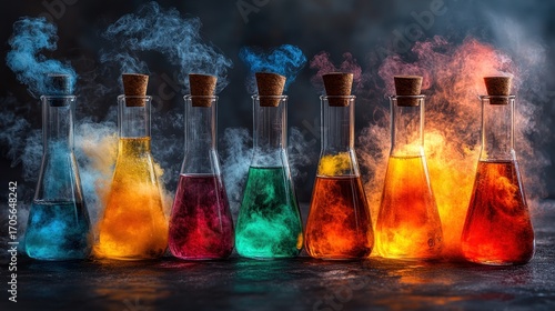 Obraz na plátně Colorful chemical experiment