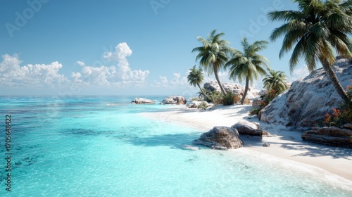 Fototapeta Naklejka Na Ścianę i Meble -  Idyllic Tropical Island Beach