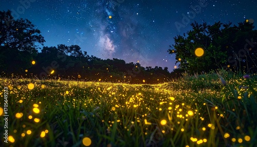 Glowing fireflies crafting sincere messages in their dance under a starry night, professional HD camera clarity showcasing motion 