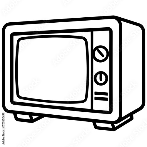 Microwave line art vector
