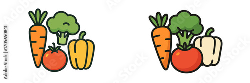 Assortment of fresh healthy vegetables including carrot broccoli tomato and bell pepper for nutritious diet