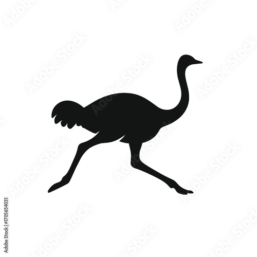 Ostrich Sprint Silhouette Low Stance Minimal Vector