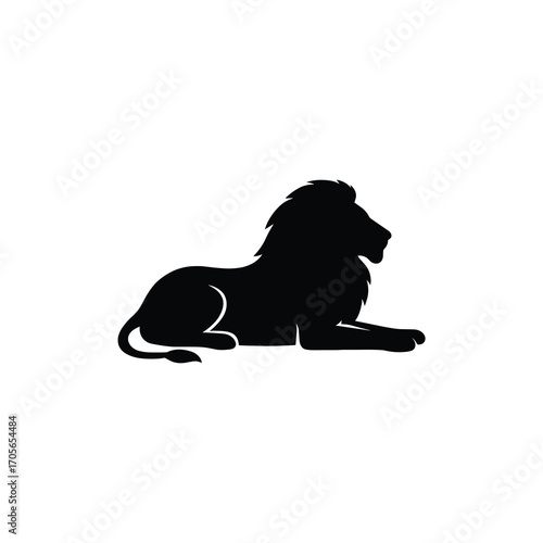 Resting Lion Silhouette – Lying Down