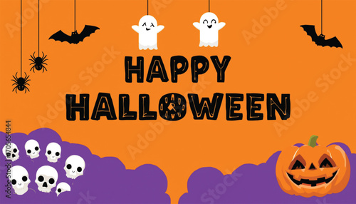 halloween background with pumpkins