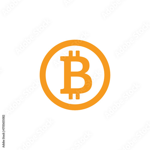 Orange Bitcoin Symbol Cryptocurrency Digital Currency Icon