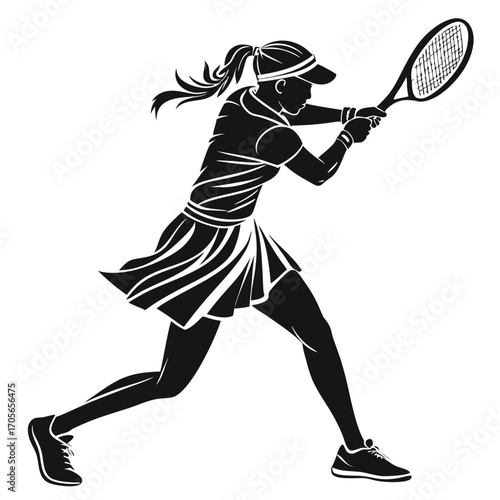 tennis player silhouette