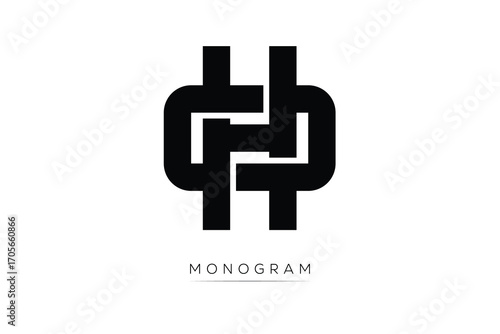 OH Creative Latter Logo. Monogram Logo Design.  Modern Minimal Initials Sing Symbol .
