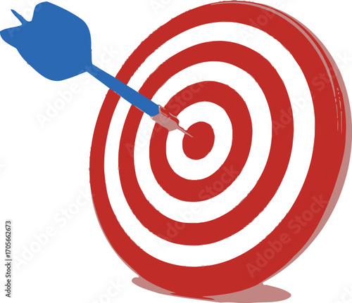 Achieve Your Goals Bullseye Target with Dart Illustration