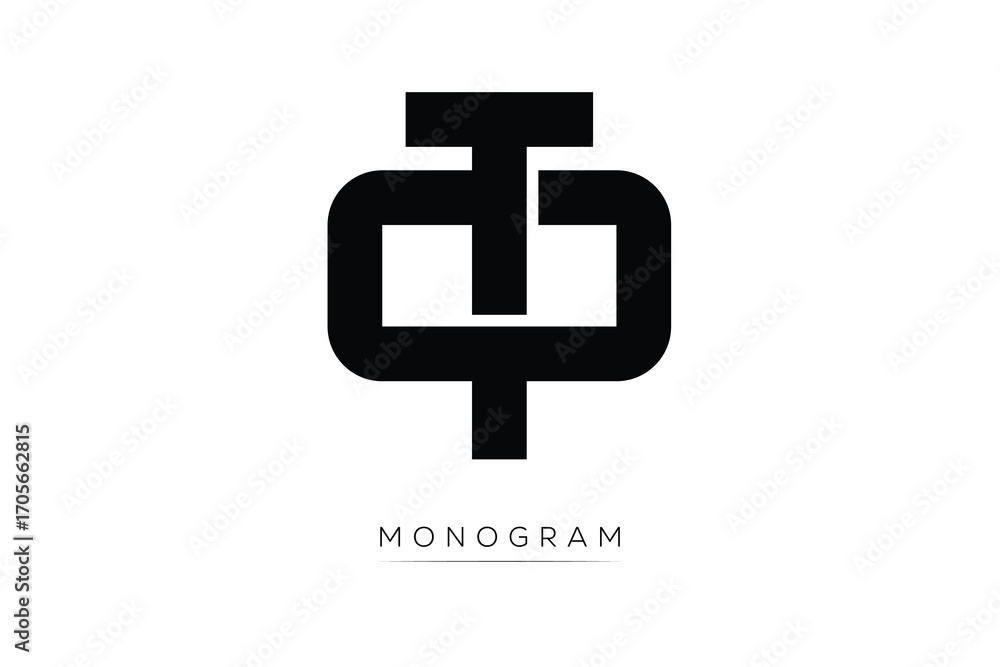 Fototapeta premium TO Creative Latter Logo. Monogram Logo Design. Modern Minimal Initials Sing Symbol .