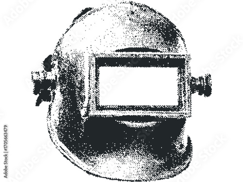 Welding mask object with transparent background. Vector hand drawn illustration