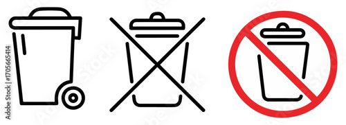 waste bin icon no trash vector