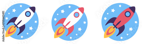 futuristic rocket ship vector logo illustration