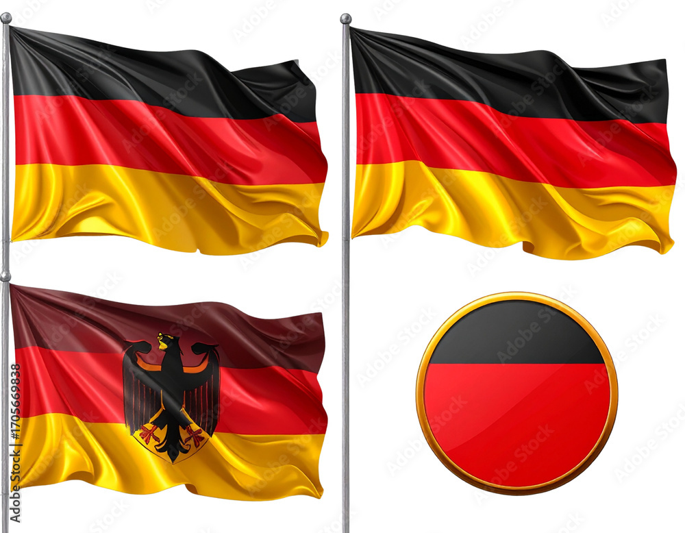 Obraz premium Collection of Germany Flags and Symbols in Various Styles