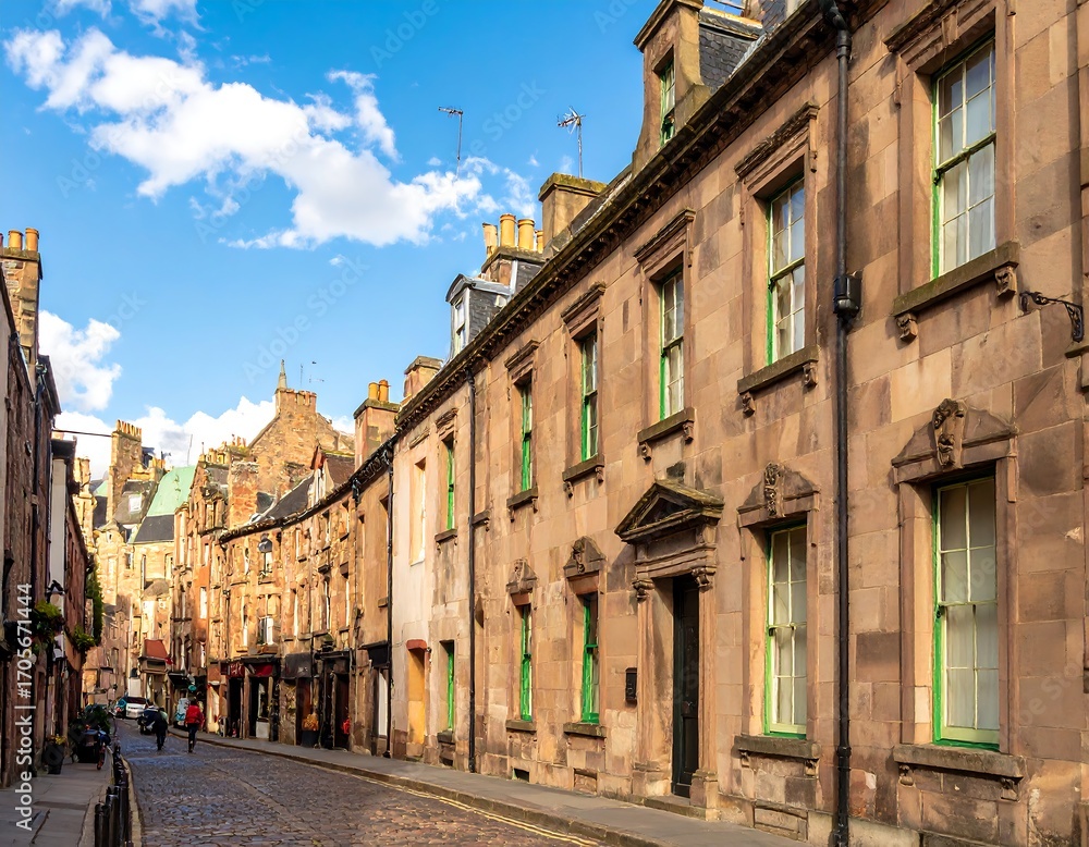 Fototapeta premium Historic city street with old buildings