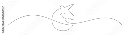 Single Line Unicorn Head Design