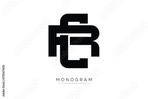 CR Creative Latter Logo. Monogram Logo Design.  Modern Minimal Initials Sing Symbol .