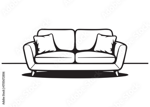 Sofa Line art Vector