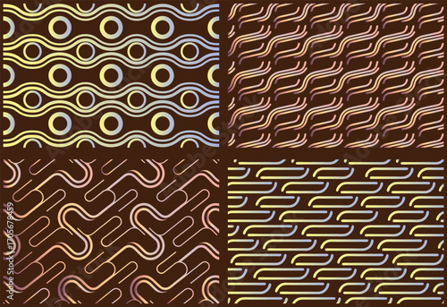 Brown tribal ethnic seamless ornamental pattern pack