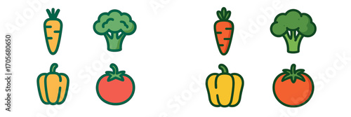 Vibrant collection of fresh healthy vegetables featuring carrots broccoli bell peppers and ripe red tomatoes