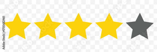 4-star review icon, 4-star ratings icon, vector