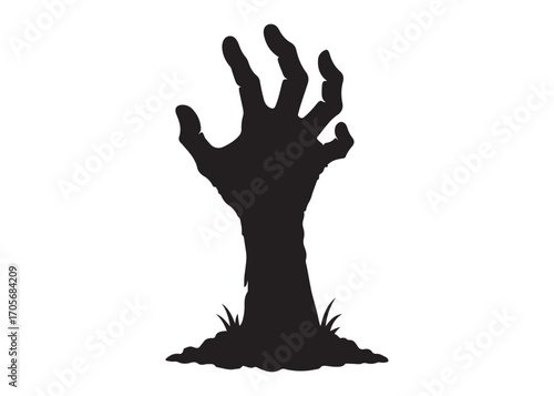 zombie hand logo silhouette vector, halloween zombie hands vector silhouette illustration, vector zombie hand silhouette, zombie ghost hand logo silhouettes vector on white background
