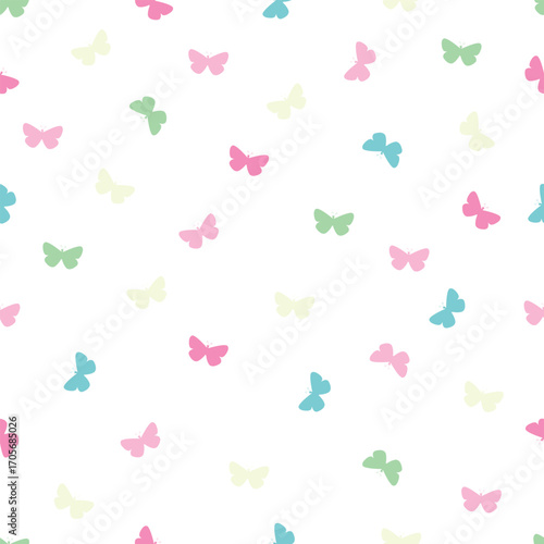 Cute butterflies seamless fabric design pattern