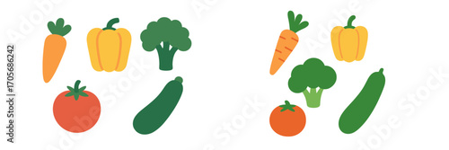 Colorful assortment of fresh garden vegetables including carrots, bell peppers, broccoli, tomatoes, and cucumbers arranged together