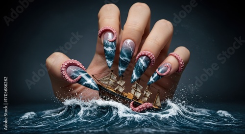 Oceanic Fingertips A Creative Fusion of Nail Art and Nautical Imagery