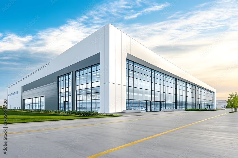 Obraz premium Sleek building powered by clean�hydrogen energy.