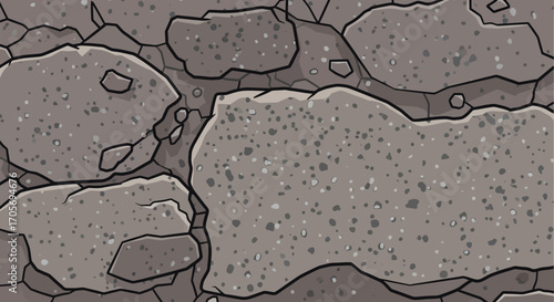 Close up view of a collection of various sized rocks.