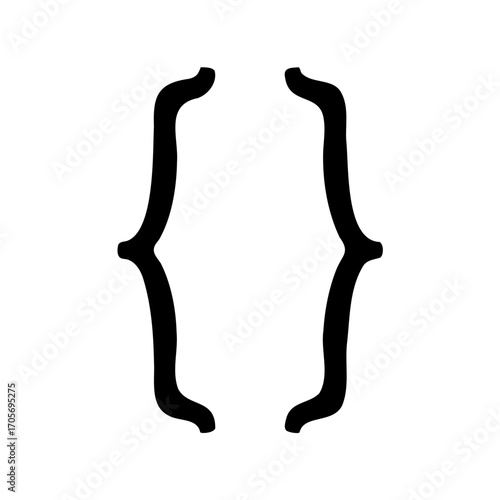 Isolated image of curly braces symbol used in programming languages