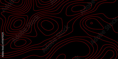 Futuristic Hologram Grid with Red Energy Wave Contours Forming Digital Sci Fi Topographic Mapping on Dark Abstract Vector Wallpaper