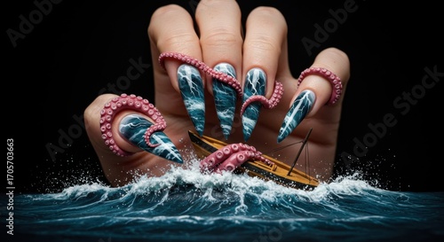 Octopus Grip Nautical Nail Art Captures Shipwreck Horror